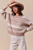 SO ME Variegated Stripe Textured Loose Fit Sweater - Trendsi - Flyclothing LLC