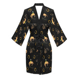 Baha Ranch Rodeo Cowboy Satin Kimono Sleeve Robe
