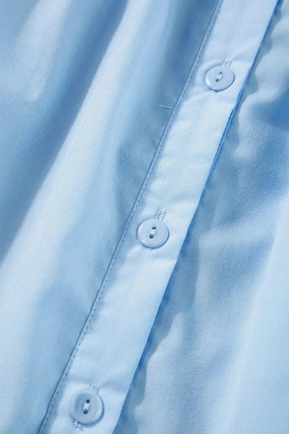 Ruffled Collared Neck Cap Sleeve Shirt - Trendsi - Flyclothing LLC