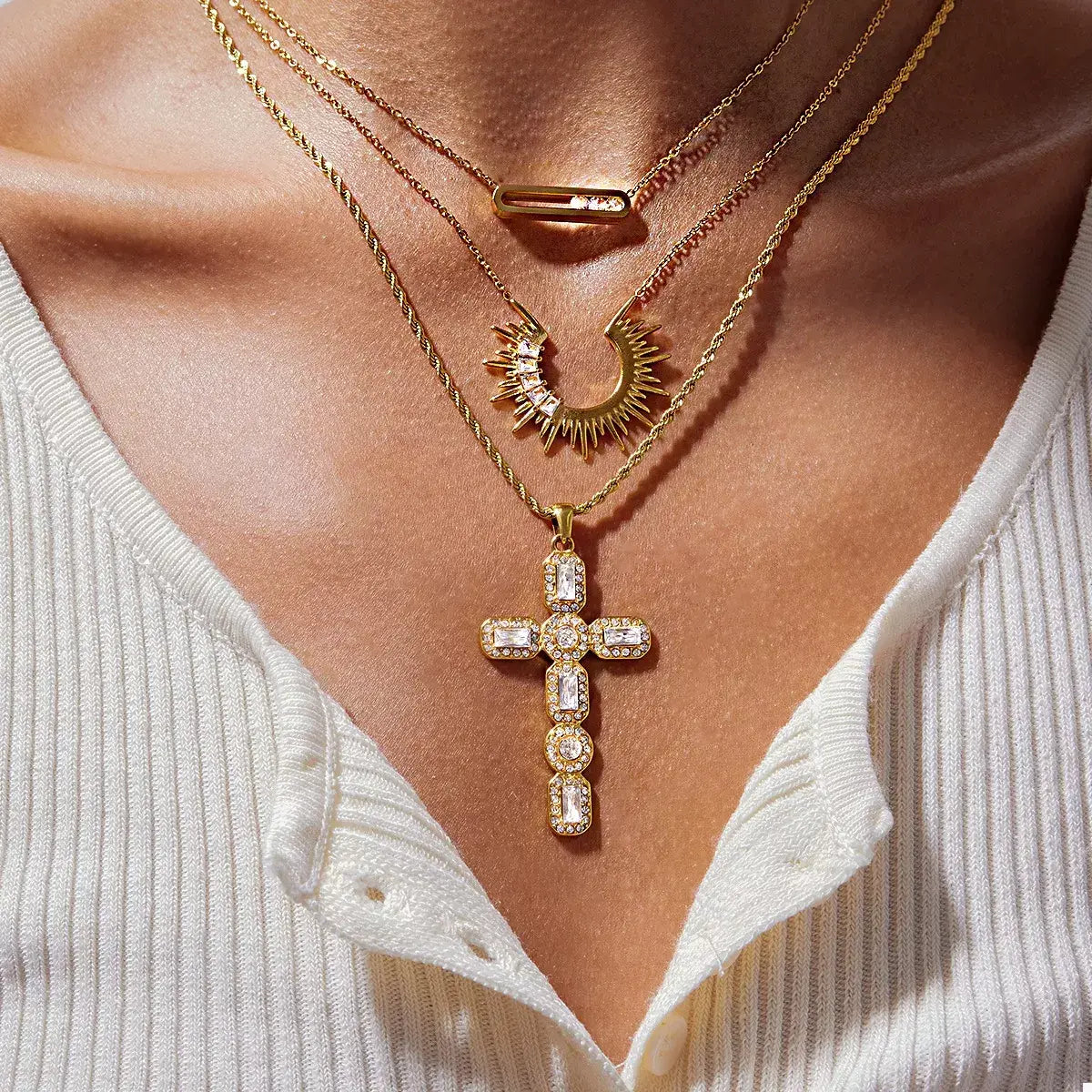 18K Gold-Plated Pendant Necklace - Trendsi - Flyclothing LLC