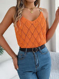 Openwork Scoop Neck Knit Vest - Trendsi - Flyclothing LLC