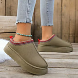 Plush Lined Platform Ankle Boots - Trendsi - Flyclothing LLC