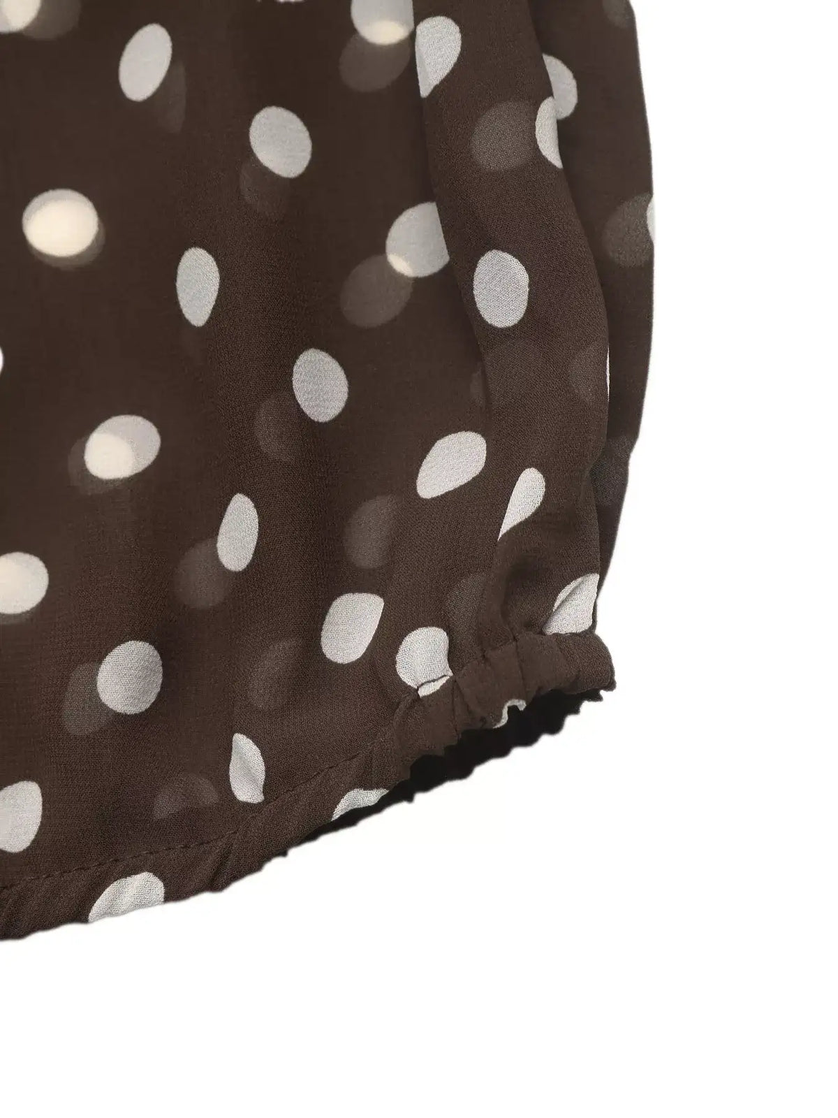 Polka Dot Mock Neck Long Sleeve Blouse - Trendsi - Flyclothing LLC