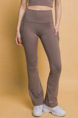 Love Tree High Waist Flare Active Leggings with Side Pockets - Trendsi