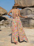 V-Neck Wide Leg Jumpsuit - Trendsi - Flyclothing LLC