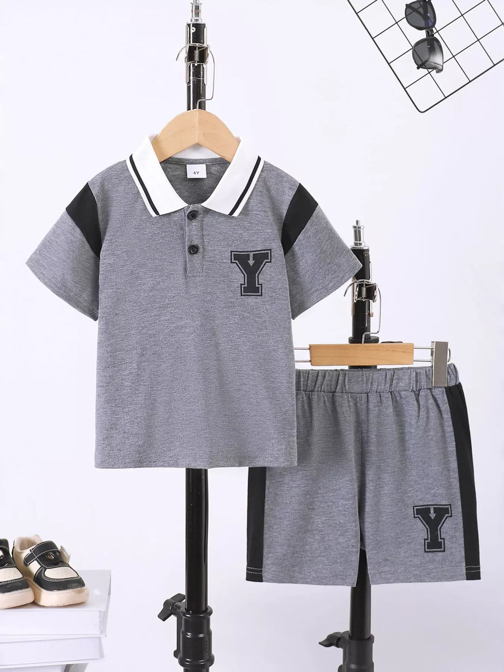Children's Casual Short Sleeve Polo & Shorts Set - Trendsi - Flyclothing LLC