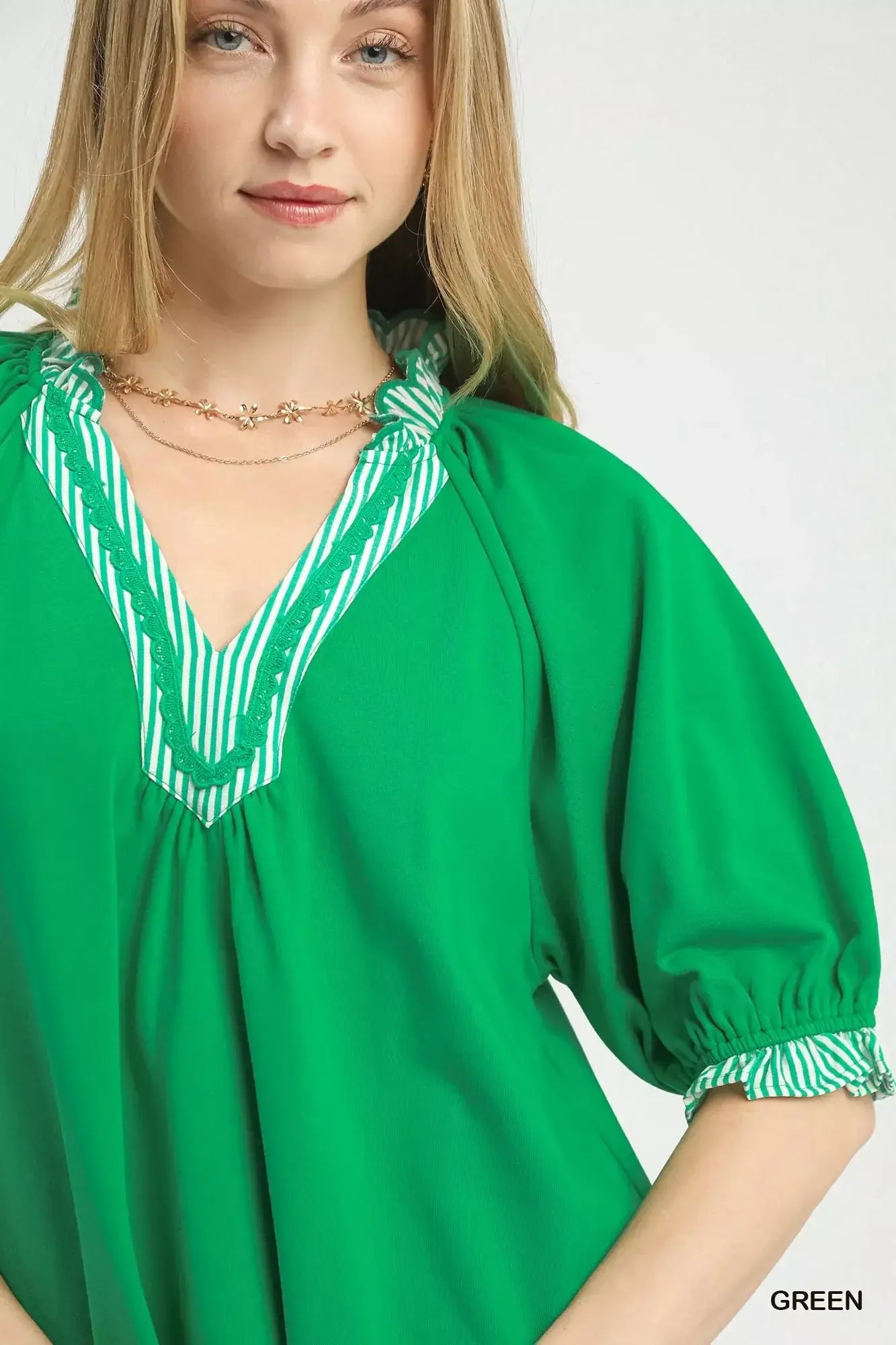 Umgee French Terry Collared Top - Trendsi - Flyclothing LLC
