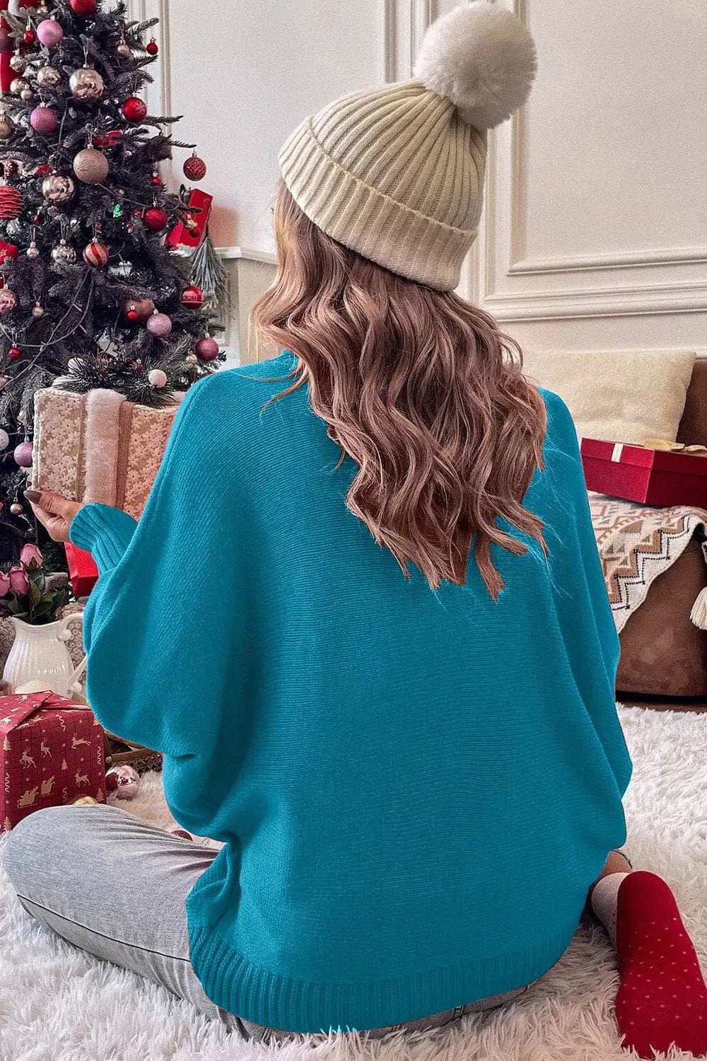 Double Take Full Size Turtleneck Long Sleeve Sweater - Trendsi - Flyclothing LLC