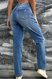 Distressed Sequin Pumpkin Jeans - Trendsi