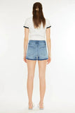 Kancan High Rise Release Hem Denim Shorts - Trendsi