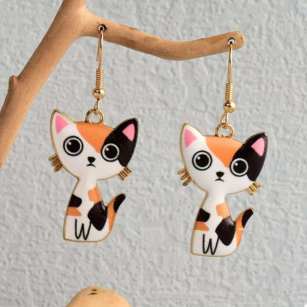 Colorful Cat Dangle Earrings - Trendsi - Flyclothing LLC
