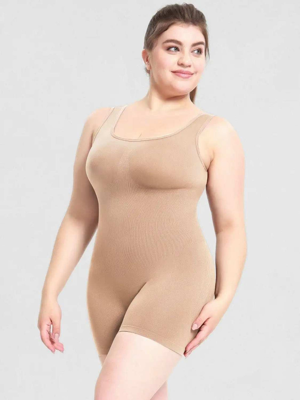 Scoop Neck Wide Strap Shaping Romper - Trendsi - Flyclothing LLC