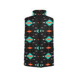 Baha Ranch Turquoise Orange Aztec Women's Western Puffy Vest
