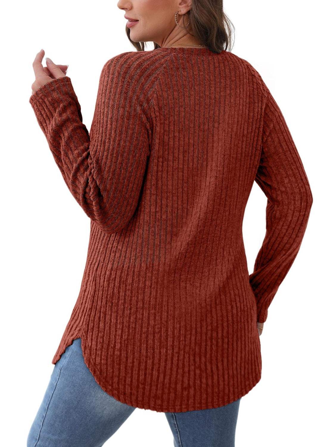 Round Neck Raglan Sleeve T-Shirt - Trendsi - Flyclothing LLC