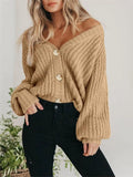 Button Up Long Sleeve Cardigan - Trendsi