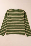 Striped Round Neck Dropped Shoulder Sweater - Trendsi - Flyclothing LLC
