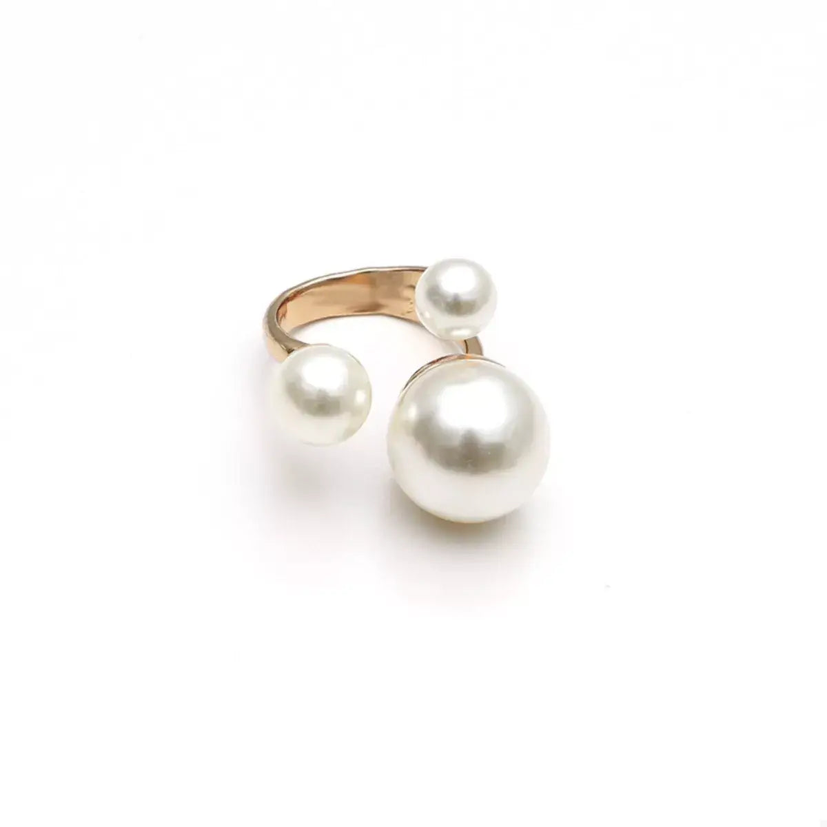 18K Gold-Plated Pearl Open Ring - Trendsi - Flyclothing LLC