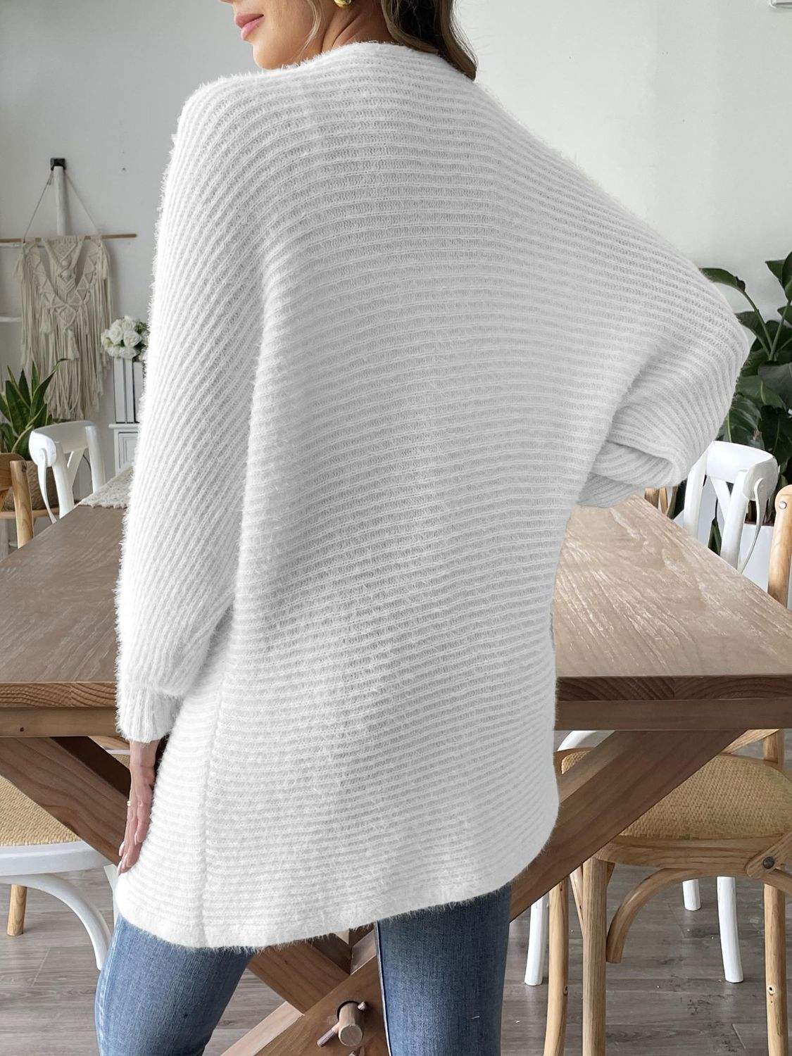 Open Front Long Sleeve Cardigan - Trendsi - Flyclothing LLC