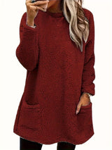 Fleece Long Sleeve Sweatshirt - Trendsi - Flyclothing LLC