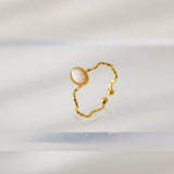 18K Gold-Plated Wave Open Ring - Trendsi - Flyclothing LLC
