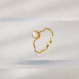 18K Gold-Plated Wave Open Ring - Trendsi - Flyclothing LLC