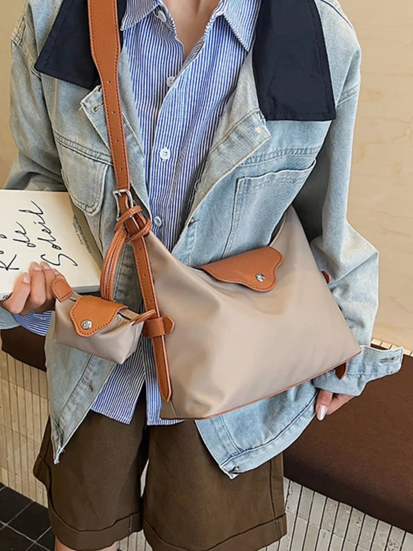 Hobo Crossbody Bag with Coin Purse - Trendsi - Flyclothing LLC