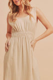 Aemi + Co Side Slit Round Neck Sleeveless Tank Dress - Trendsi