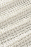 Openwork Round Neck Half Sleeve Knit Cover Up - Trendsi - Flyclothing LLC