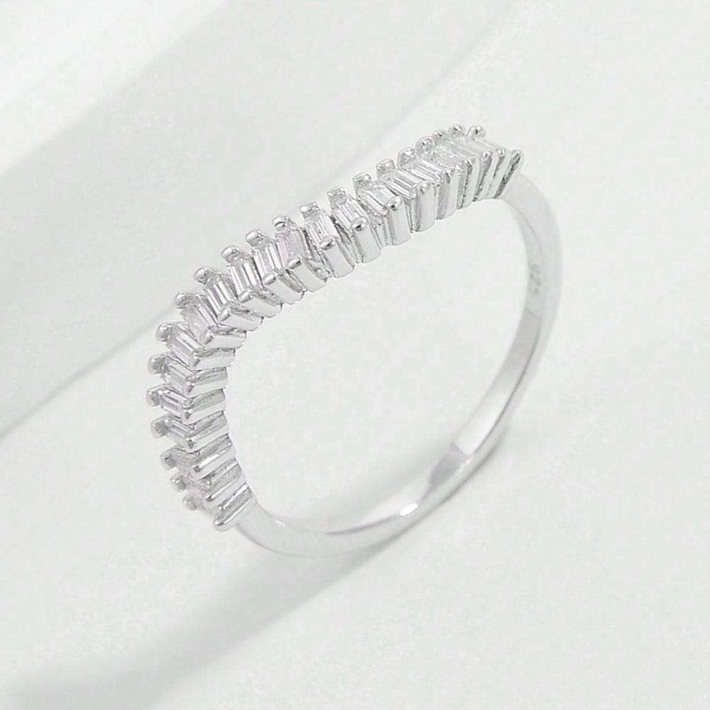 925 Sterling Silver Inlaid Zircon Ring - Trendsi - Flyclothing LLC