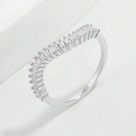 925 Sterling Silver Inlaid Zircon Ring - Trendsi - Flyclothing LLC
