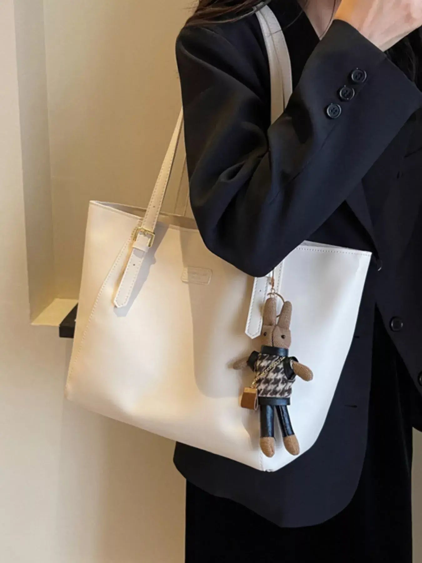 PU Leather Tote Bag - Trendsi - Flyclothing LLC
