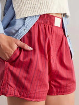 Striped Elastic Waist Shorts - Trendsi - Flyclothing LLC