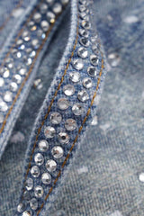 Men's Washed Rhinestone Jeans with Rhinestone Belt - Trendsi - Flyclothing LLC