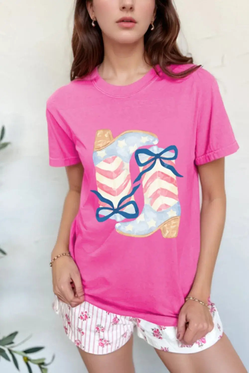 Graphic Round Neck Short Sleeve T-Shirt - Trendsi - Flyclothing LLC
