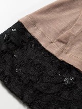 Sheer Lace Patchwork Casual Long Sleeve Tee - Trendsi - Flyclothing LLC