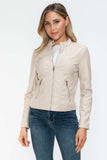 Snobbish PU Leather Zip Up Jacket with Pockets - Trendsi - Flyclothing LLC