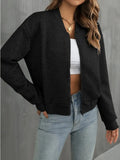 Zip Up Long Sleeve Jacket - Trendsi