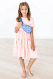 Peach S/S Pocket Twirl Dress - Mila & Rose ®