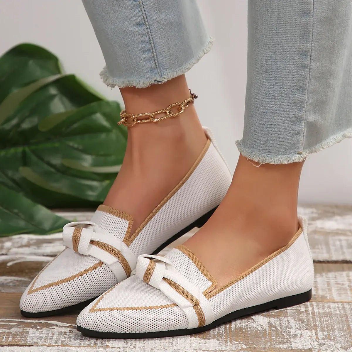 Point Toe Mesh Flat Slip-Ons - Trendsi - Flyclothing LLC