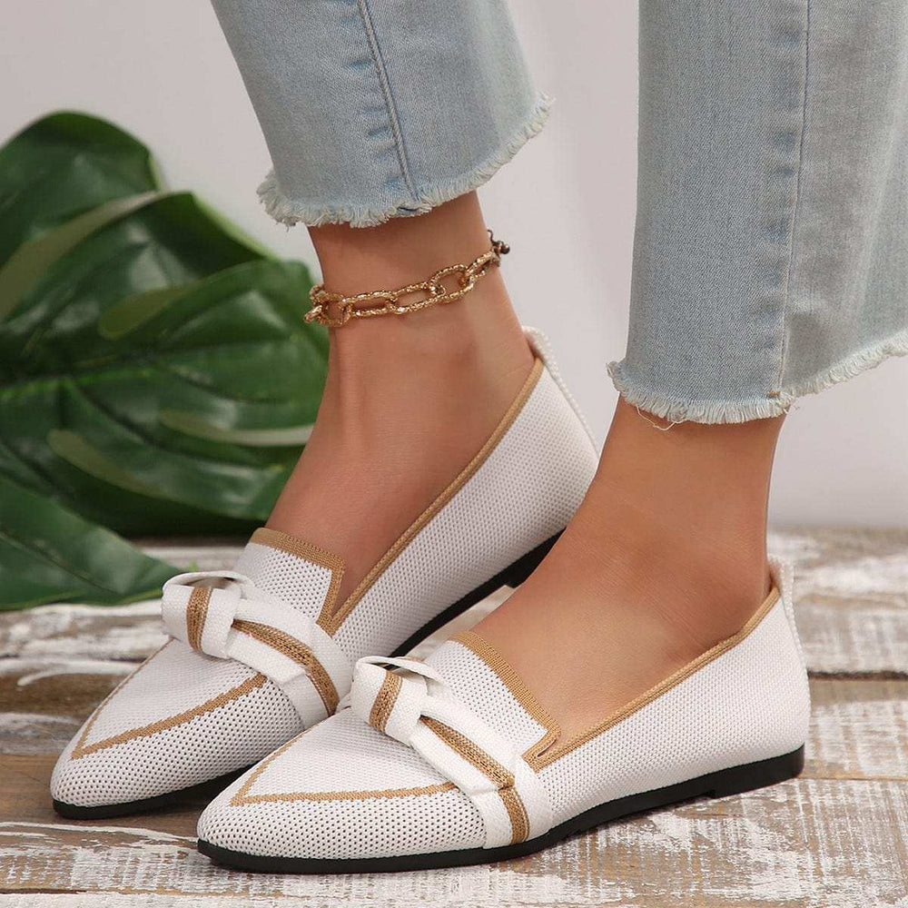 Point Toe Mesh Flat Slip-Ons - Trendsi - Flyclothing LLC