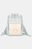 Himawari Contrast Waterproof Canvas Backpack Bag with Round Label - Trendsi
