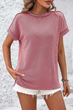 Striped Round Neck Short Sleeve T-Shirt - Trendsi - Flyclothing LLC