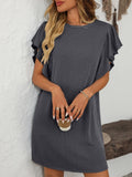 Mandy Ruffled Round Neck Short Sleeve Dress - Trendsi