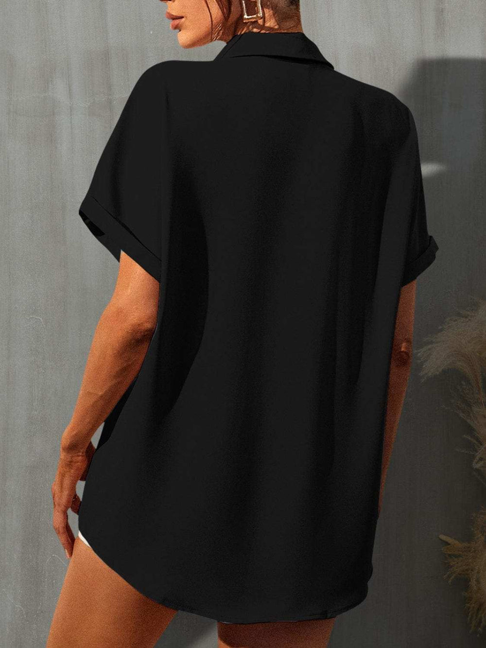 Leopard Button Up Short Sleeve Shirt - Trendsi - Flyclothing LLC