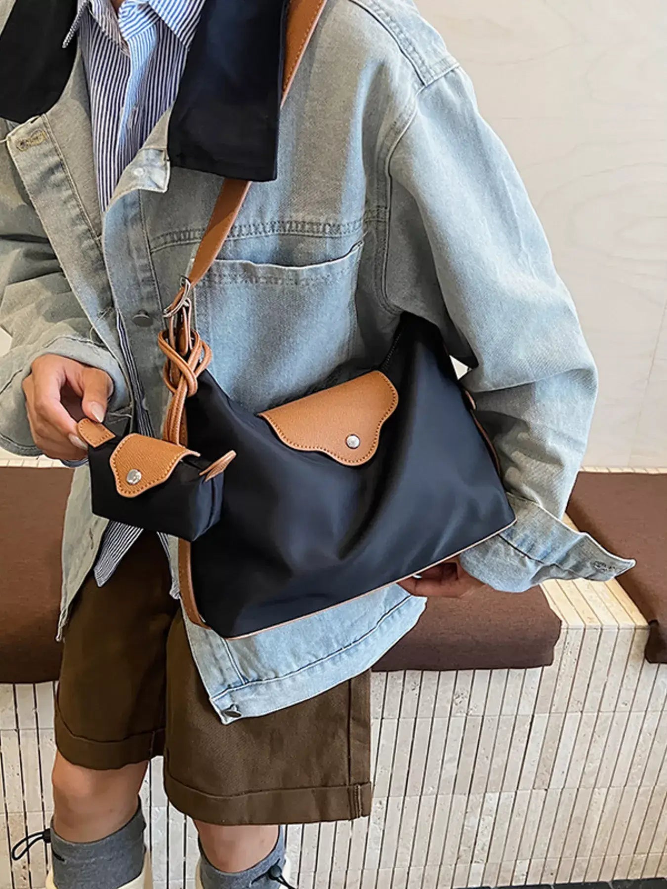 Hobo Crossbody Bag with Coin Purse - Trendsi - Flyclothing LLC