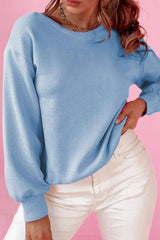 Bow Round Neck Long Sleeve Sweatshirt - Trendsi - Flyclothing LLC