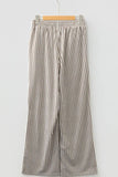 Stripe Elastic High Waist Pocketed Loose Pants - Trendsi - Flyclothing LLC