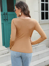 Round Neck Long Sleeve T-Shirt - Trendsi - Flyclothing LLC