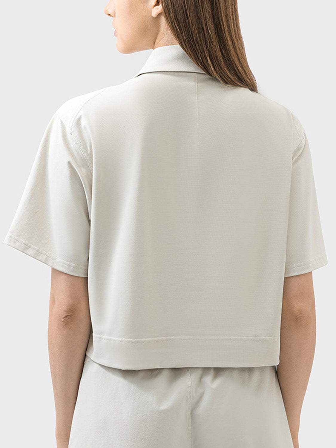 Half Button Short Sleeve Active T-Shirt - Trendsi - Flyclothing LLC