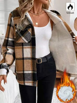 Hooded Plaid Button Up Jacket - Trendsi - Flyclothing LLC